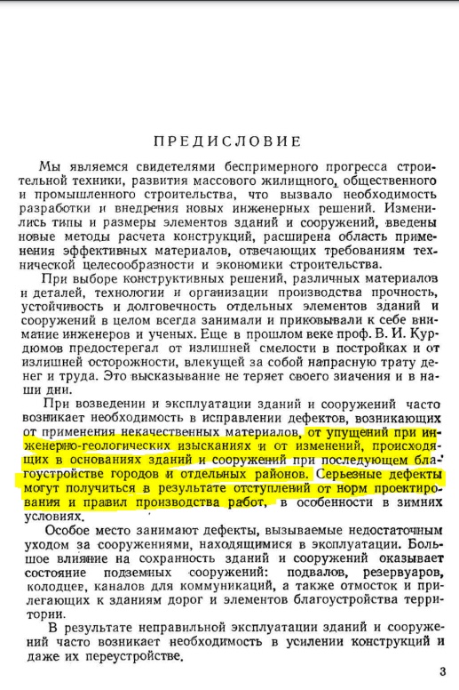 Предисловие книги И. А. Физделя о дефектах при возведении и эксплуатации зданий